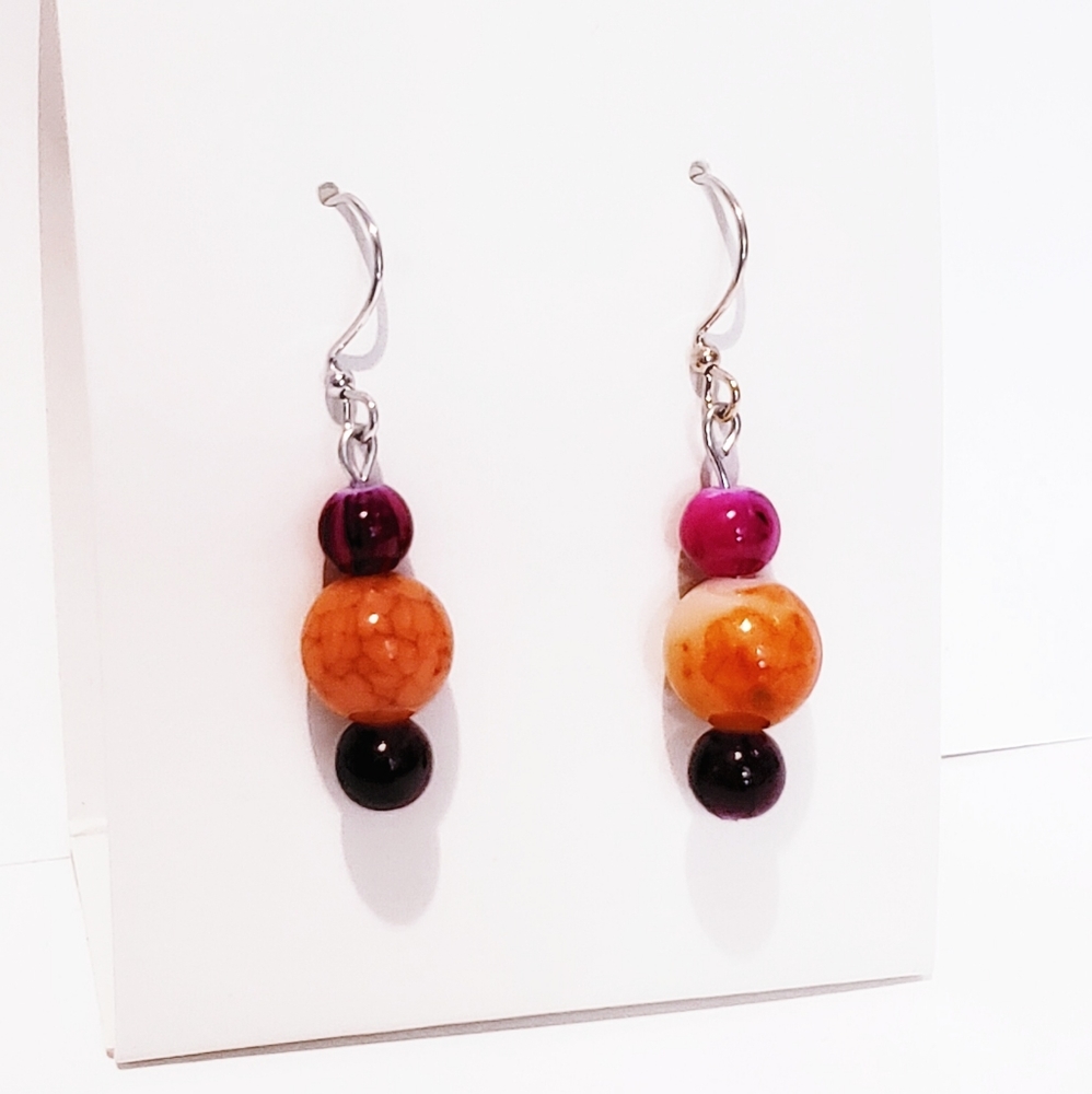 N. Colorful French Hook Earrings